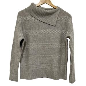 Rachel Zoe 100% Cashmere Knit Sweater Split Folder Over Neck Small